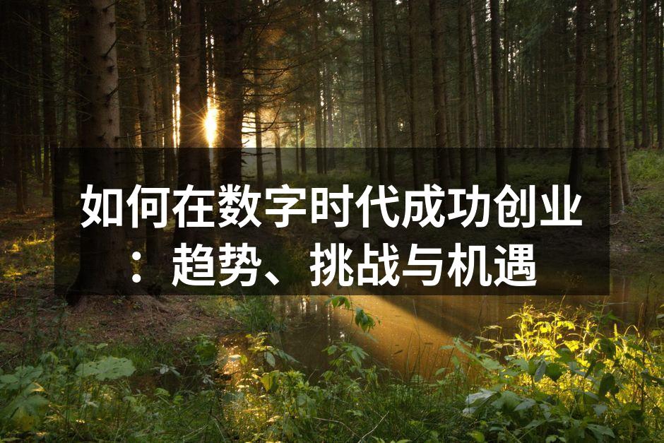 如何在数字时代成功创业：趋势、挑战与机遇